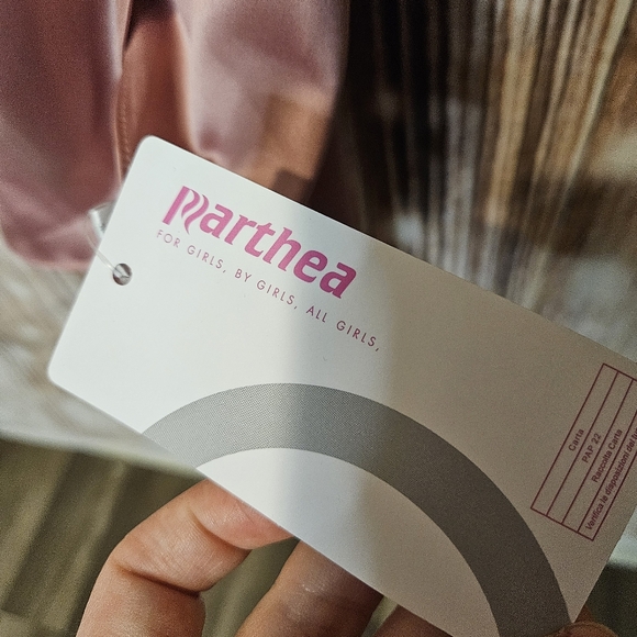 Marthea nwt pink satin cowl neck asymmetrical midi dress size xs - Picture 5 of 10